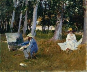 Claude Monet Painting by the Edge of a Wood ?1885 by John Singer Sargent 1856-1925